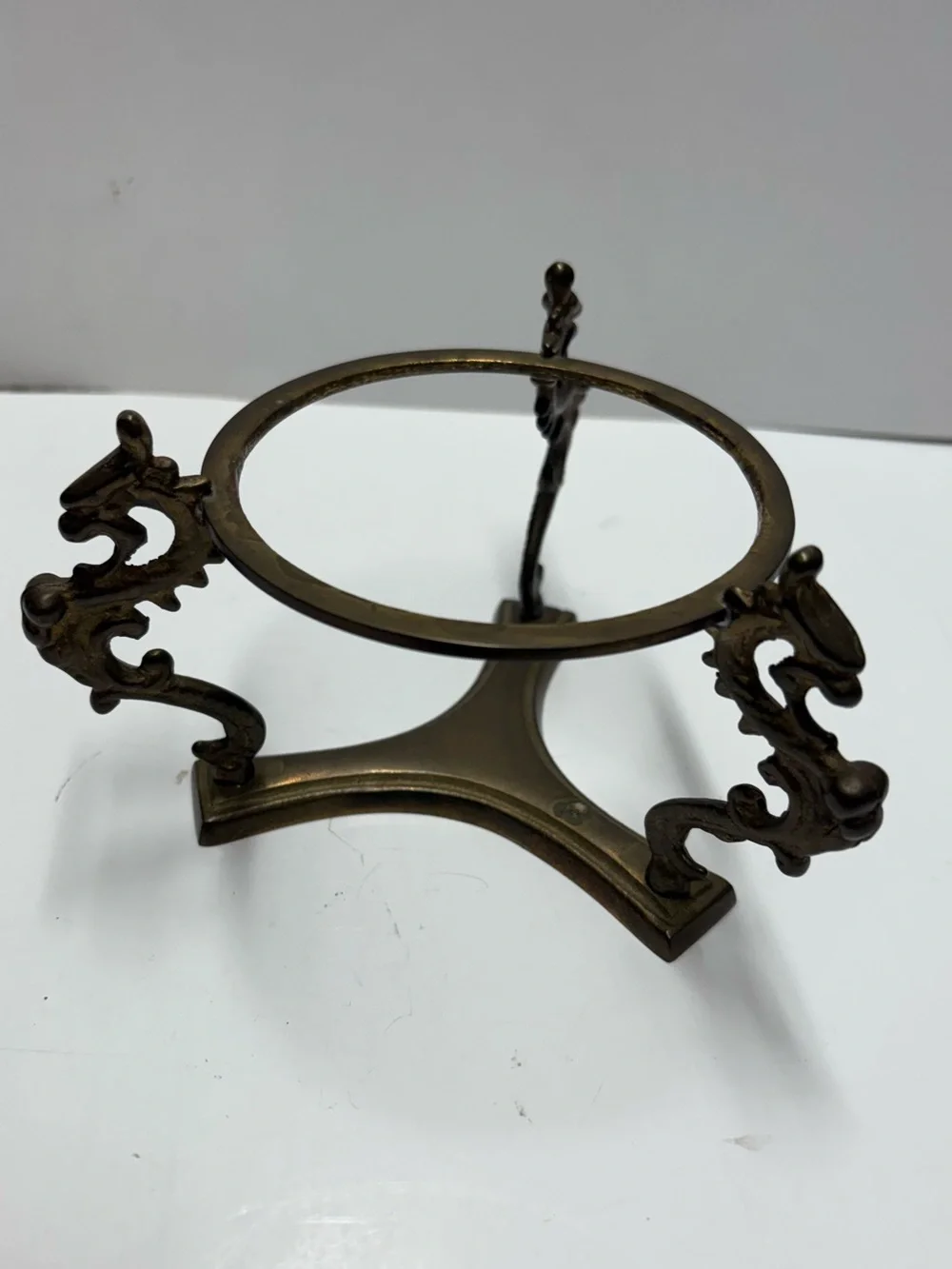 Vintage Paperweight Globe with Brass Stand